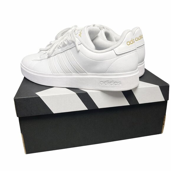 Adidas Grand Court 2.0 White Sneakers Women’s 7.5 New in Box - Picture 2 of 6